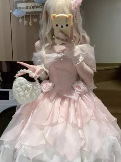 Robe Sweet Lolita en polyester sans manches robe Sweet Lolita Hime Tea Party