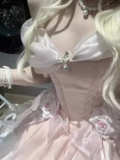 Robe Sweet Lolita en polyester sans manches robe Sweet Lolita Hime Tea Party