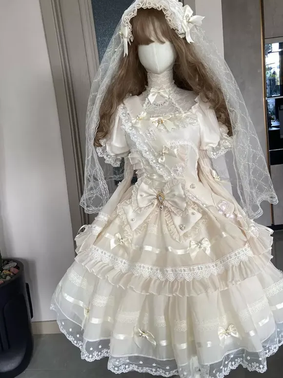 Robe Sweet Lolita en polyester à manches courtes