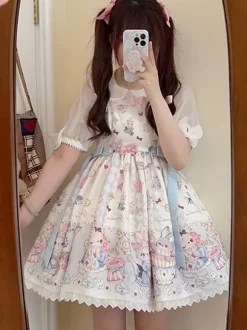 Robe Sweet Lolita en polyester sans manches robe Sweet Jumper Lolita