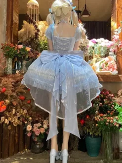 Robe Sweet Lolita JSK Glaze Fantasy sans manches à volants broderie et n艙ud papillon 4 couleurs