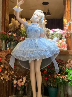 Robe Sweet Lolita JSK Glaze Fantasy sans manches à volants broderie et n艙ud papillon 4 couleurs