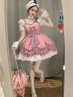 Robe Sweet Lolita Robe à manches courtes en polyester