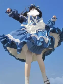 Robe Sweet Lolita Robe en polyester à manches longues Robe Lolita