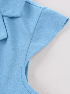 Robe trapèze vintage années 1950 pour femme sans manches à col idéale pour un tea party.
