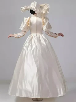 Robe Vintage Costumes Rétro À Volants Robe Marie Antoinette Tunique Royale Pour Femmes Déguisement Médiéval
