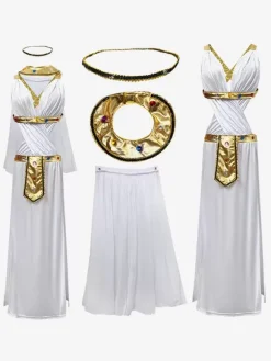 Robe blanche sexy dos nu en polyester pour femme ensemble de costumes de vacances
