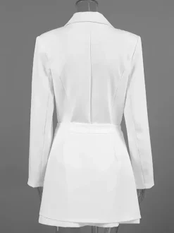 Robe blazer élégante pour femme mini-robe - Ceinture cache-c艙ur col cranté coupe ajustée - Collection printemps-été 2026