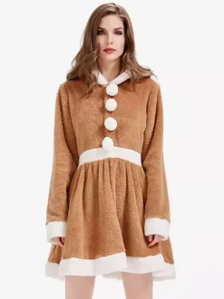 Robe À Capuche Noël Kaki Déguisement Enfant Costumes De Vacances De Noël