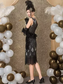 Robe Charleston Robe Année 20 Costume Vintage Robe Rétro Robe Great Gatsby Déguisements Halloween Bourgogne
