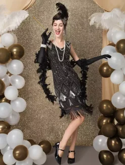 Robe Charleston Robe Année 20 Costume Vintage Robe Rétro Robe Great Gatsby Déguisements Halloween Bourgogne