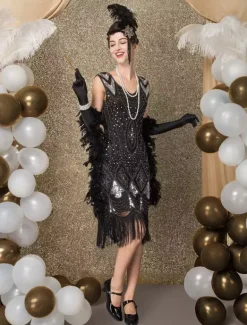 Robe Charleston Robe Année 20 Costume Vintage Robe Rétro Robe Great Gatsby Déguisements Halloween Bourgogne