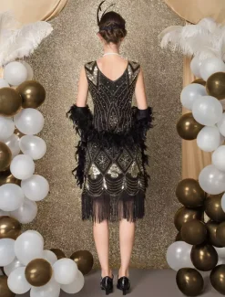 Robe Charleston Robe Année 20 Costume Vintage Robe Rétro Robe Great Gatsby Déguisements Halloween Bourgogne