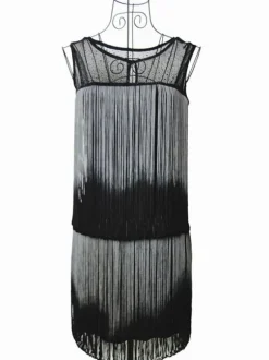 Robe Charleston Robe 1920 Déguisements Halloween Costume Gatsby Robe Flapper Robe rouge Bourgogne