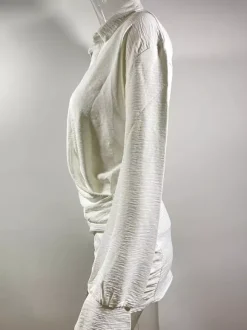 Robe-chemise courte à manches longues et col en V profond pour femme 2026