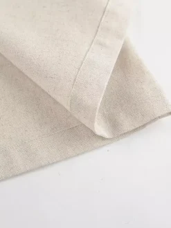 Robe-chemise femme en lin et coton mélangés couleur avoine - Robe longue sans manches à revers cranté et poche - Élégante tenue de bureau d'été avec ceinture - Collection 2026