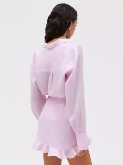 Robe-chemise en pur coton pour femme - Ensemble 2 pièces cache-c艙ur à nouer sur le devant - Vacances d'été à la plage 2026