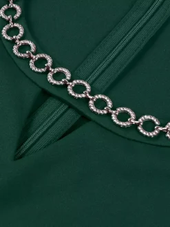 Robe cocktail swing vintage années 1950 manches courtes style rétro femme