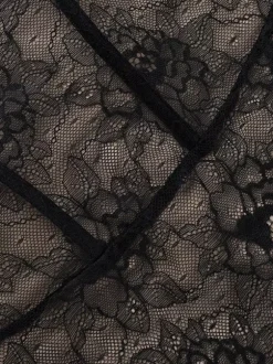 Robe corset en dentelle pour femme - Robe moulante mini noire à épaules dénudées et manches longues - Tenue de soirée printanière 2026
