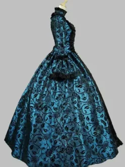 Robe Costume Robe Rococo Costume Baroque Dentelle Volant Opéra Robe de Soirée Déguisements Halloween Bourgogne