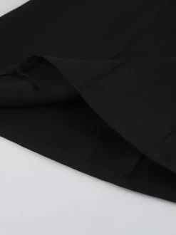 Robe courte à manches bouffantes pour femme style rétro chic - Noir élégant col montant coupe moulante - Idéale pour le printemps 2026