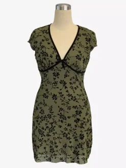 Robe courte à manches courtes et col en V à imprimé floral pour femme 2026