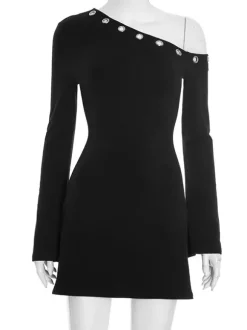 Robe courte moulante asymétrique pour femme (2026)
