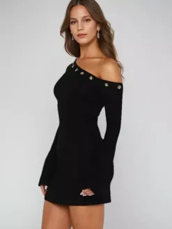 Robe courte moulante asymétrique pour femme (2026)