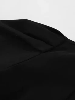 Robe courte noire à col en V pour femme - Manches bouffantes élégantes coupe sablier - Tenue élégante pour un rendez-vous galant 2026