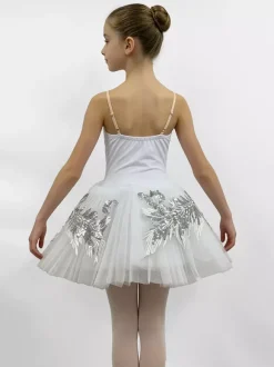 Robe de Ballet blanche femme adulte ballerine paillettes volants dentelle Polyester robe vêtements de danse