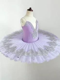 Robe de Ballet bleu ciel clair femme adulte ballerine volants dentelle Polyester robe vêtements de danse