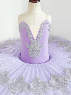 Robe de Ballet bleu ciel clair femme adulte ballerine volants dentelle Polyester robe vêtements de danse