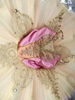 Robe de Ballet rose pour femmes et enfants ballerine à volants en dentelle et Polyester vêtements de danse