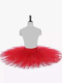 Robe de Ballet rouge pour femmes et enfants jupe à volants en Polyester vêtements de Performance