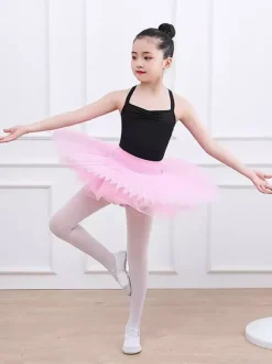 Robe de Ballet rouge pour femmes et enfants jupe à volants en Polyester vêtements de Performance