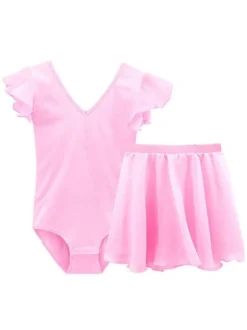 Robe de ballet Violet Ballerine enfants plissée Oeuvre d'art façonnant Ensemble vêtements de performance