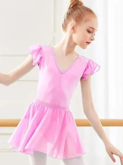Robe de ballet Violet Ballerine enfants plissée Oeuvre d'art façonnant Ensemble vêtements de performance