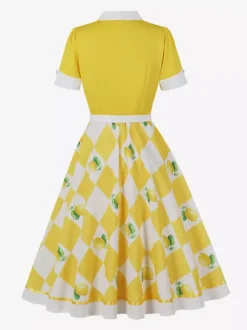Robe de cocktail swing vintage années 1950 pour femme sans manches style rétro