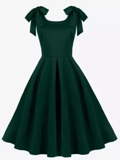 Robe de cocktail swing vintage années 1950 pour femme sans manches style rétro