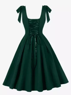 Robe de cocktail swing vintage années 1950 pour femme sans manches style rétro