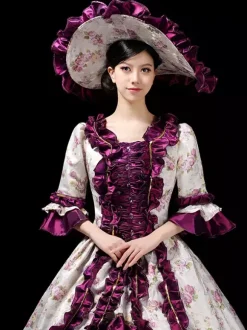 Robe de cour royale européenne pour femme robe de bal victorienne vintage élégante costume de photographie de princesse et robe de spectacle sur scène