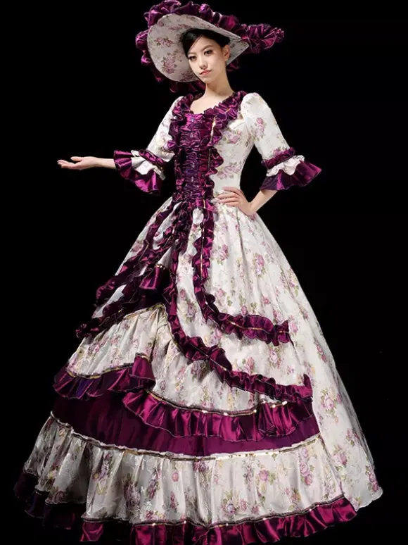 Robe de cour royale européenne pour femme robe de bal victorienne vintage élégante costume de photographie de princesse et robe de spectacle sur scène