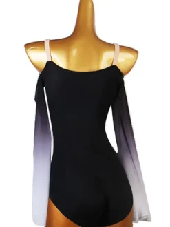 Robe de danse latine Femme Noir Femmes Fleurs Bodycon Sexy Polyester Robe Danse Porter
