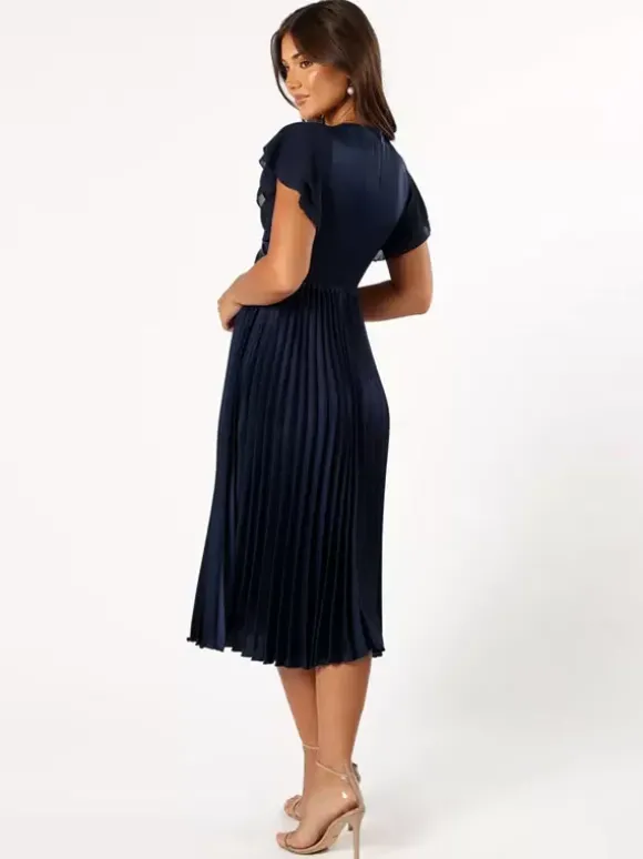 Robe de demoiselle d'honneur courte élastique en soie comme du Satin manches courtes fermeture éclair col en v robes de soirée de mariage