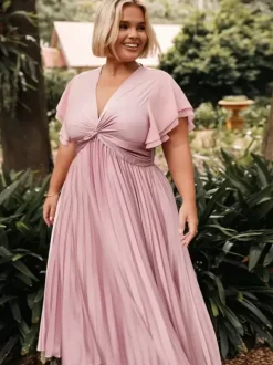 Robe de demoiselle d'honneur courte élastique en soie comme du Satin manches courtes fermeture éclair col en v robes de soirée de mariage