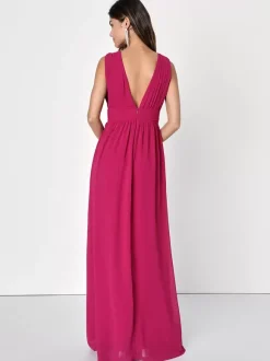 Robe de demoiselle d'honneur dos en V taille Empire fente haute ligne a robes de soirée de mariage en mousseline