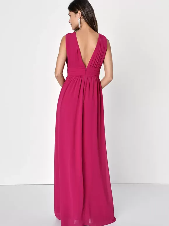 Robe de demoiselle d'honneur dos en V taille Empire fente haute ligne a robes de soirée de mariage en mousseline