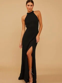 Robe de demoiselle d'honneur en mousseline de soie robe de bal trapèze longueur au sol
