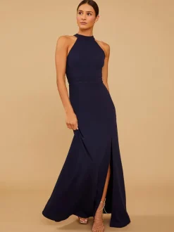 Robe de demoiselle d'honneur en mousseline de soie robe de bal trapèze longueur au sol