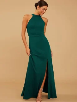 Robe de demoiselle d'honneur en mousseline de soie robe de bal trapèze longueur au sol